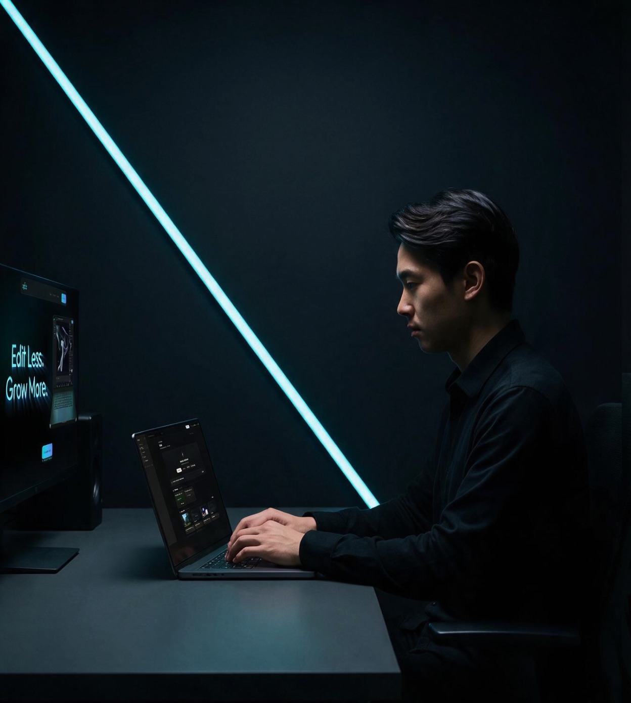 An editor at work in the Ar/Cut studio