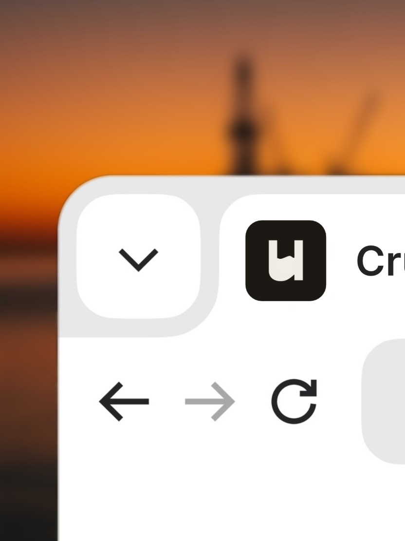 The mark at favicon size in a browser tab